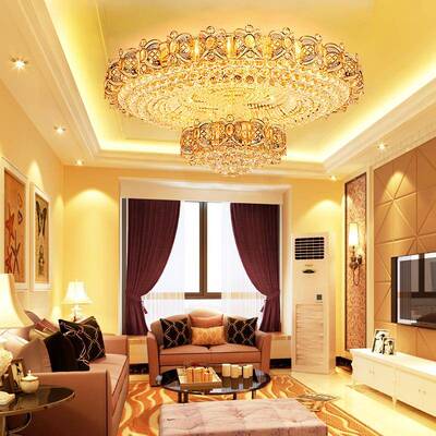 LED客厅卧室书房led吸顶灯酒店走廊餐厅金色传统水晶灯