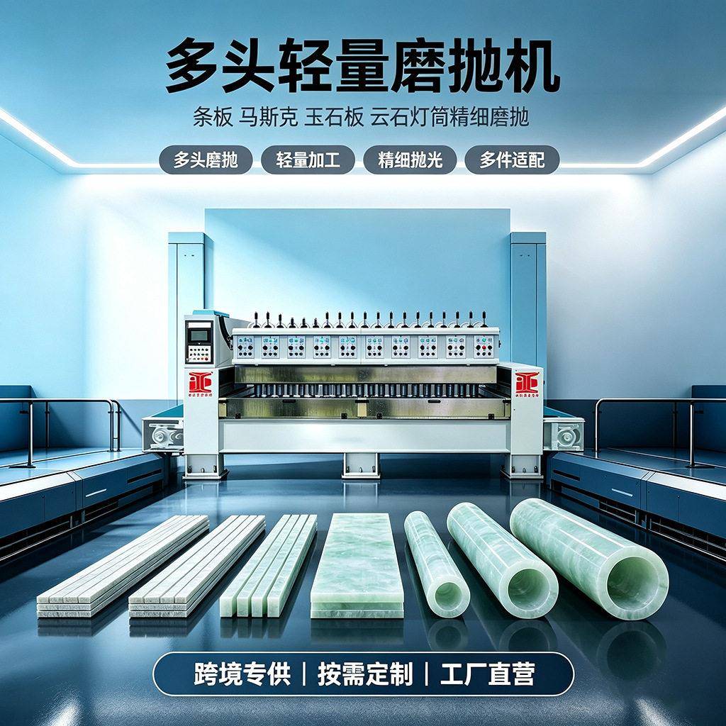 定制全自动磨抛装备岗石花岗岩多头水磨片抛光设备拼接玉石磨平机