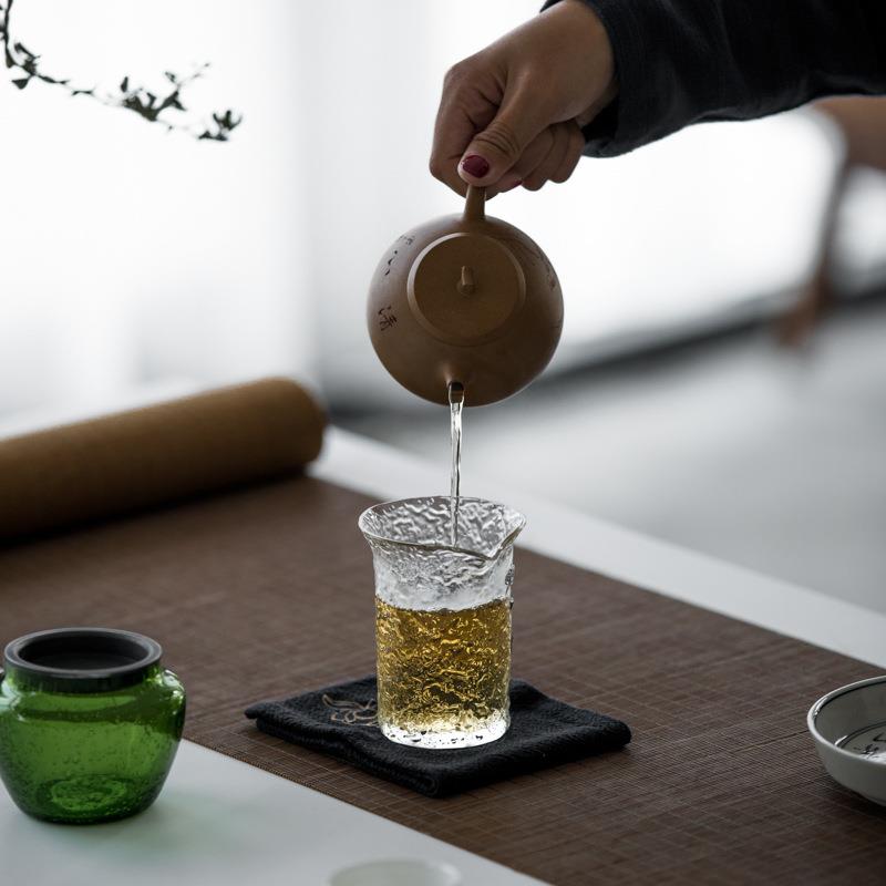 仙鹤玻璃公道杯 加厚耐热玻璃分茶器过滤茶海茶漏茶具配件