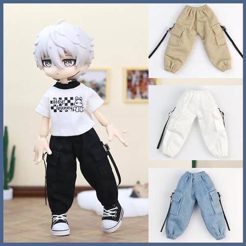 妖精体阿巳2.0工装长裤D男D女可穿大12分娃衣裤子BJD加长腿长裤