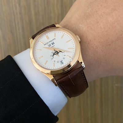 [9.8新]百达翡丽复杂功能计时手表玫瑰金双P机芯男款表5396R-011