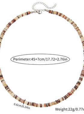 Shell necklace欧美天然海贝项炼小众颈炼 炼 多彩拼接男士覆古锁