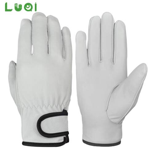 司机手套电焊短款日本白色牛皮Cowhide Leather Safety Gloves