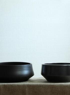 手工粗陶茶台花日式花器陶瓷禅意古典餐桌摆件家居复古花插