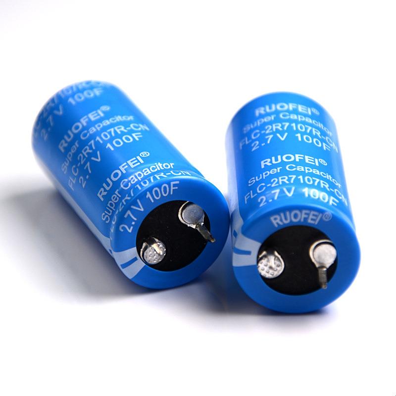 工厂直供RUOEI超级电容2.7V100F法拉电容容4量F大LC 2.7V100F 22F
