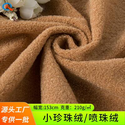 秋季新款全涤珍珠绒现货 小颗粒绒布面料 时装玩具毛绒厂家布料