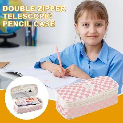 Pencil Cases Pencil Cade Double Zipper Organizer Storage
