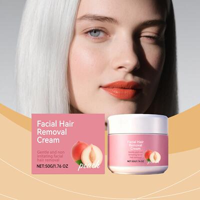 A gentle facial hair removal cream with moisturizing ingredi