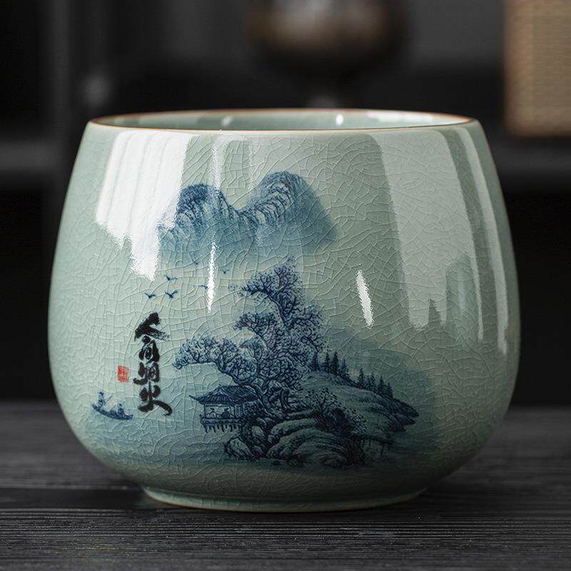 茶渣缸茶洗缸陶瓷茶叶废水缸大号桌面倒茶水盅洗茶具盆茶钵建水盂