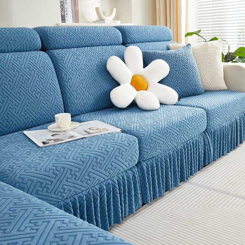 加厚四季通用全包沙发套罩客厅沙发坐垫子高弹力沙发笠带裙边