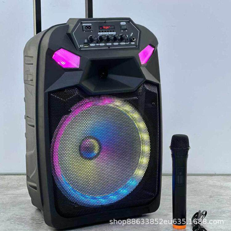 户外移动式低音一体机带话筒大功率移动音响演出会议室用音响