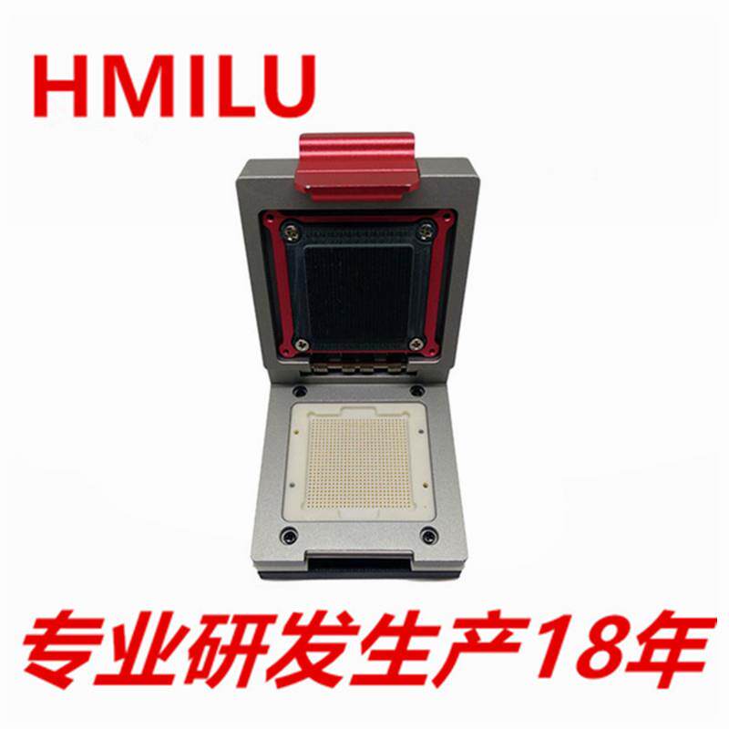 HMILU厂家设计BGA676合金翻盖功能测试座1.0mm PGA测试治具