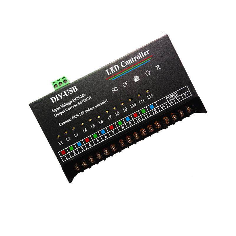 LED单色控制器可编程跑马灯控制器来回跑动广告牌发光字灯箱5V12V