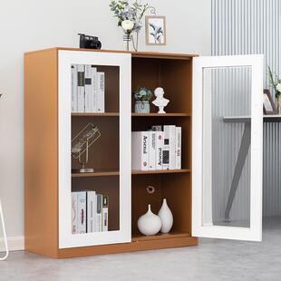 WJGB0办公室文件安柜铁皮凭柜料档案柜收纳资储物柜玻璃矮柜全