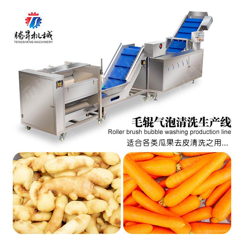 木薯土豆根茎类气泡清洗线 果蔬线 气辊去皮机气泡机 商用