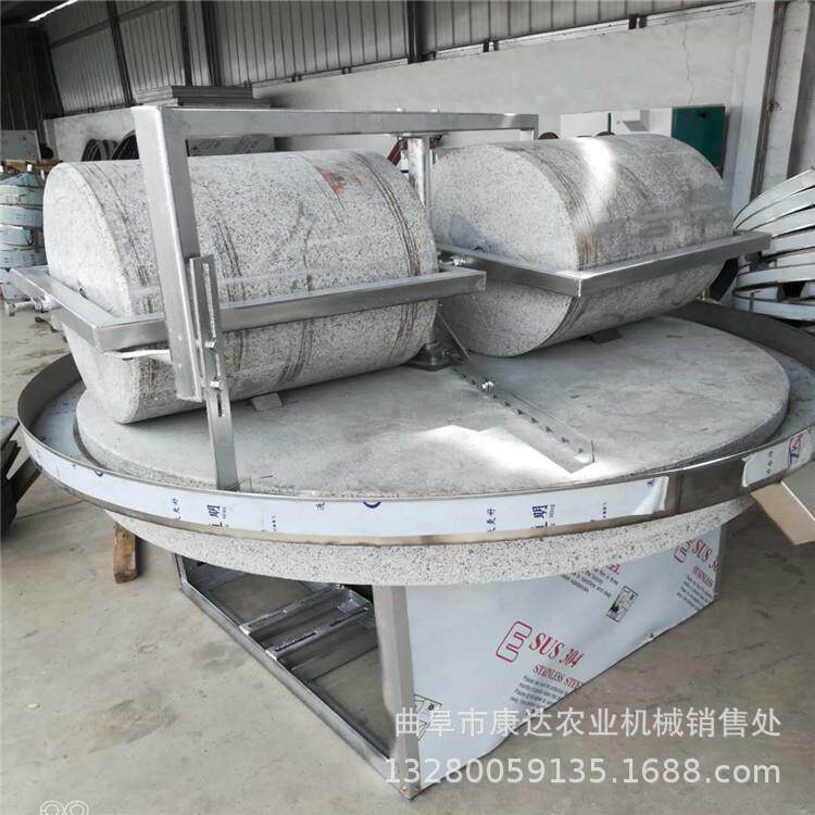 380v电动小小麦碾钢压机锈KVH型家用双辊石碾不托盘