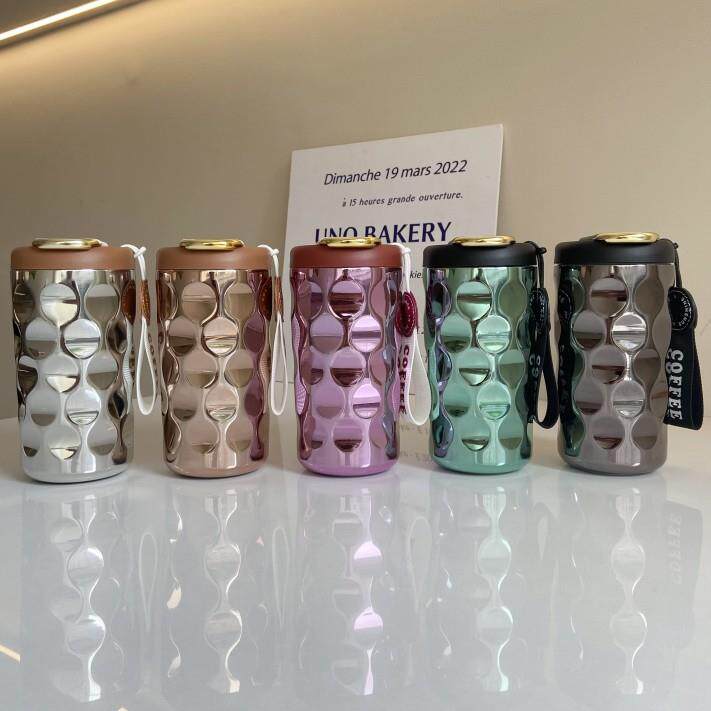 新款菱形智能陶瓷内胆咖啡保温杯高颜值精致便携式创意男女随行杯