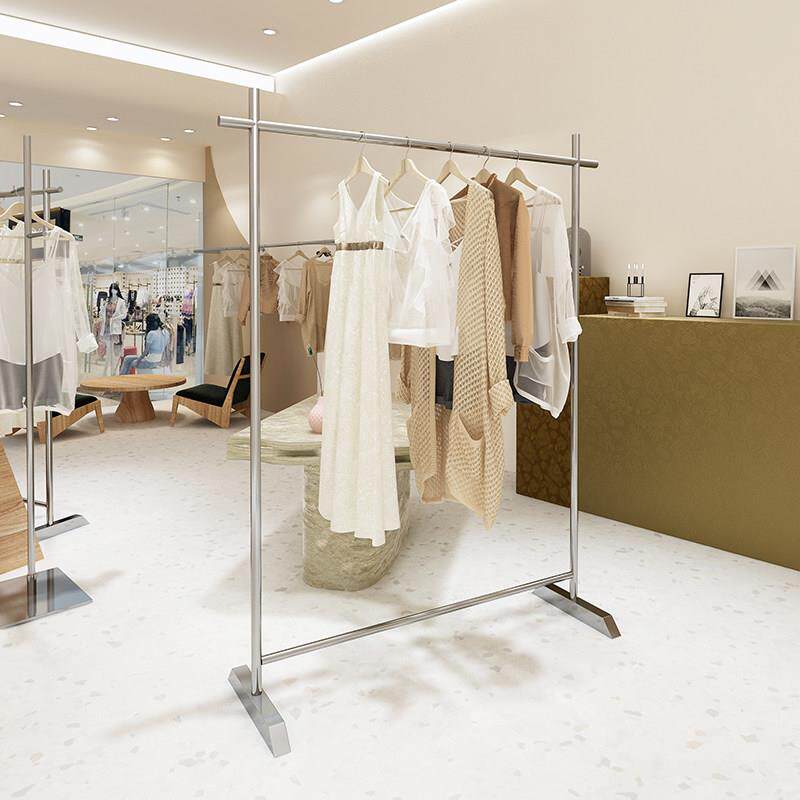 不锈钢服装店展示架简约落地式挂衣架男女童装店货架陈列道具衣架