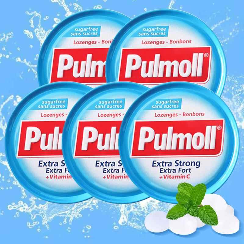 德国进口Pulmoll薄荷糖45g*5盒飚摩无糖特强薄荷味糖德国原装进口