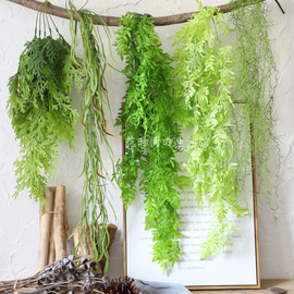 仿真绿色植物假花墙面壁挂垂吊篮藤条绿萝吊兰创意家居摆件装饰花