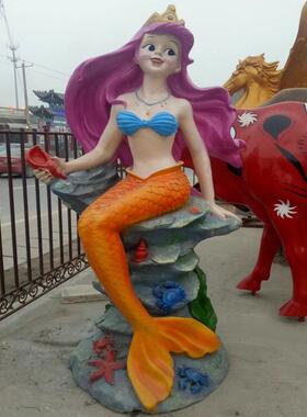 玻璃钢雕美人迎鱼海GTB006洋主摆题景观摆件雕塑景观门厅宾塑雕塑