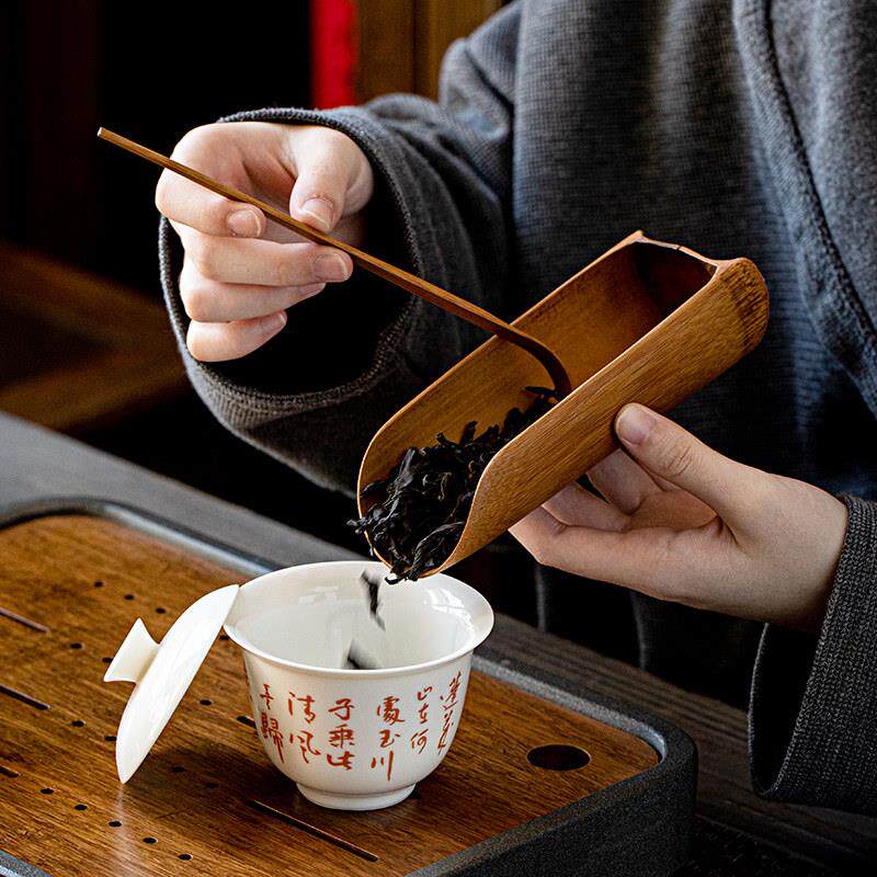 竹制茶则茶勺茶匙赏茶荷短茶铲茶拨功夫茶具茶道零配件醒茶取茶器
