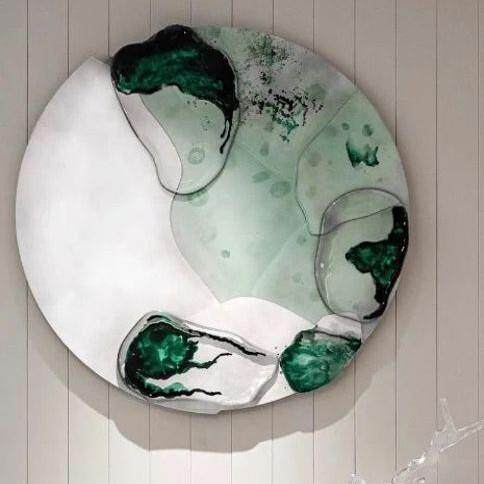 圆形立体样板间别墅玄关高端高画个性中国风书房会议室装饰画
