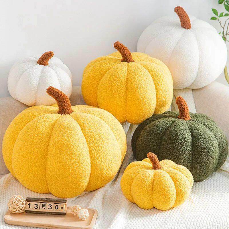 Fluffy Pumpkin Plush Pillow Creative Special-shaped Sofa Cus图片