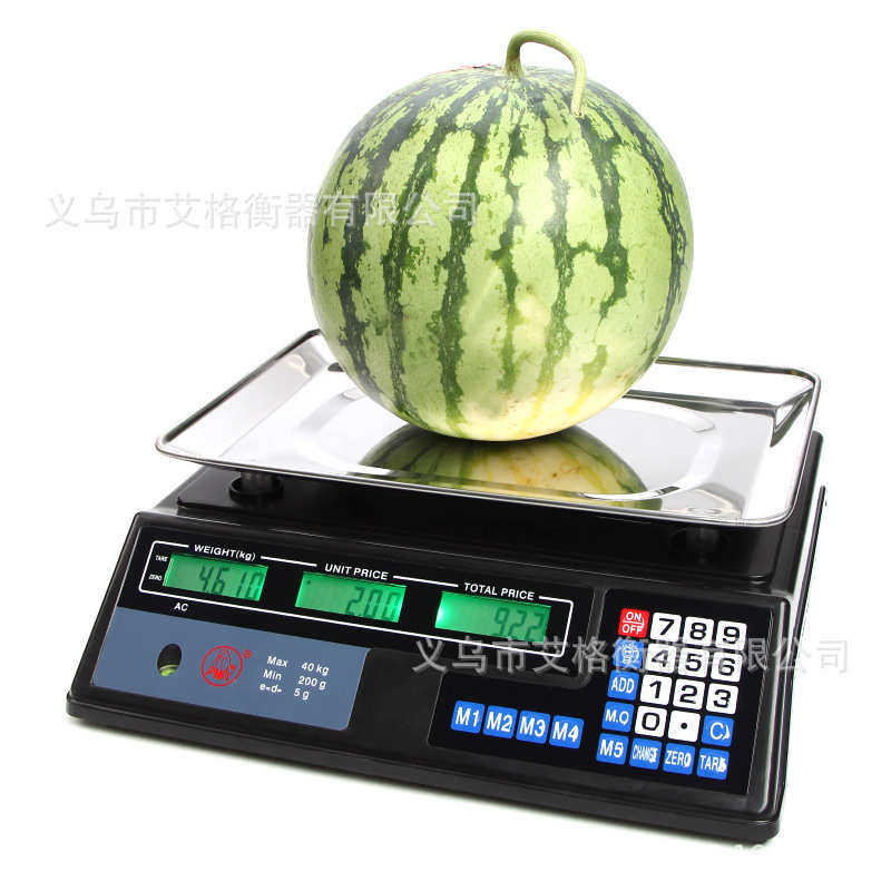 计价电子秤秤外贸水果秤秤电子秤英文版厨房30kg40kg卖菜电子台秤