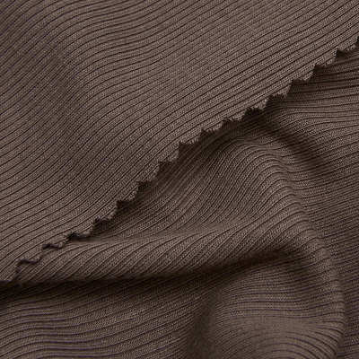 230G拉架2*2坑条螺纹面料40支人棉针织肌理弹力罗纹布料2x2罗纹布