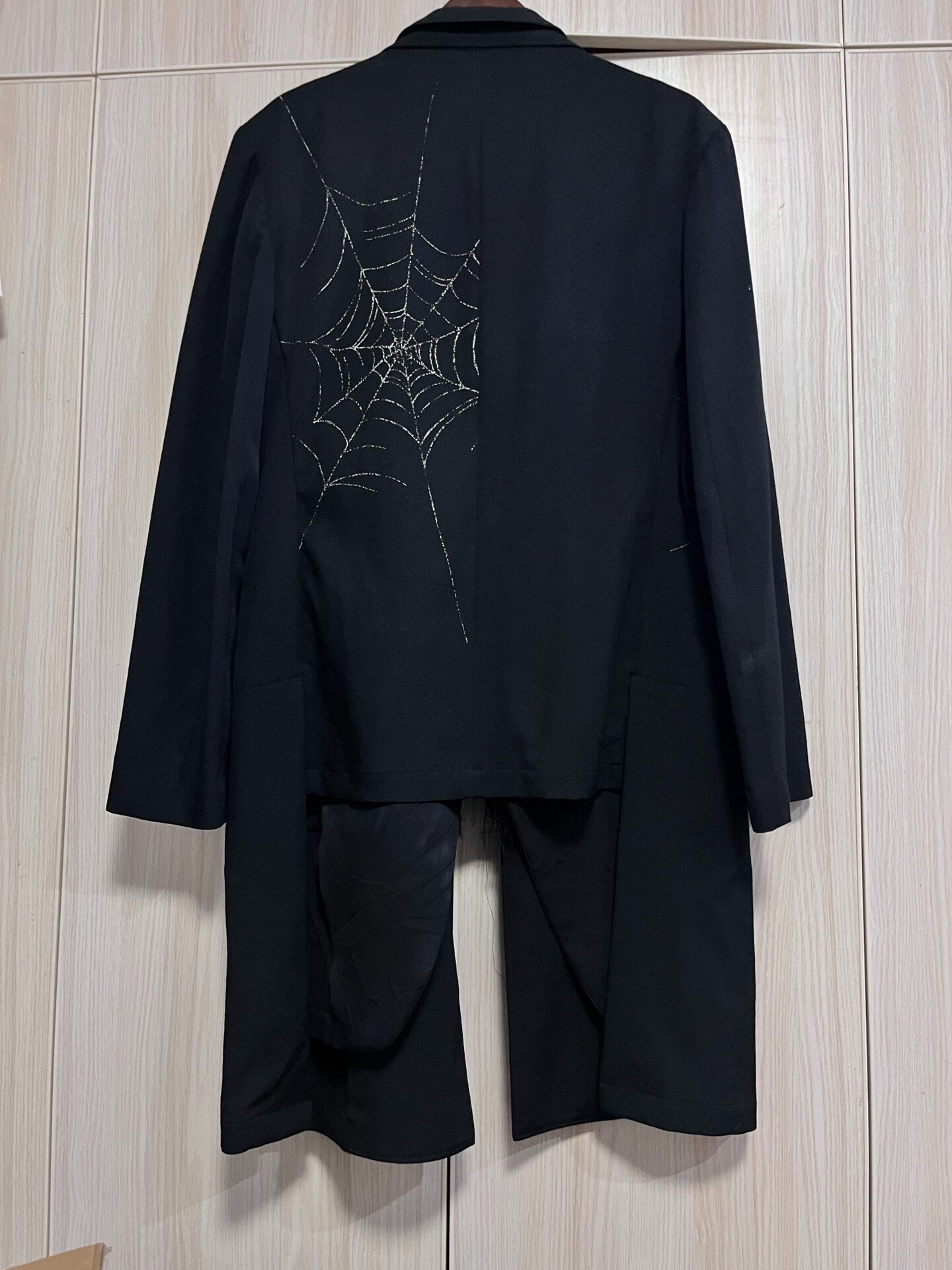 Yohji Yamamoto 18AW Spider Web Long Coat — label