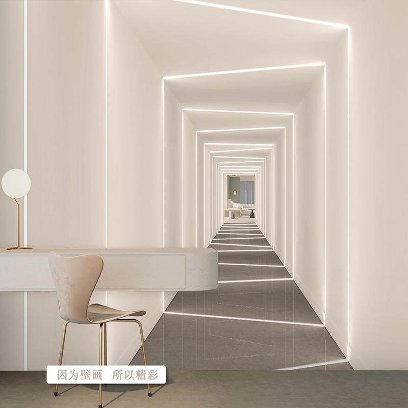 3d立体延伸空间墙纸网红直播间拍照背景墙客厅沙发电视卧室壁纸