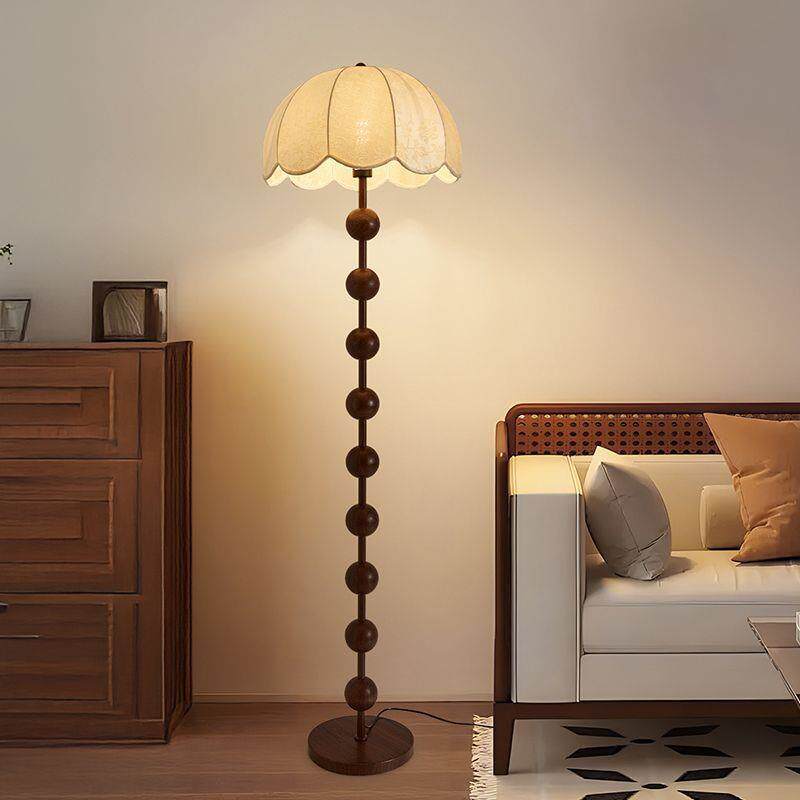 现代简约落地灯高级感客厅沙发旁装饰灯南洋布艺卧室氛围感落地灯
