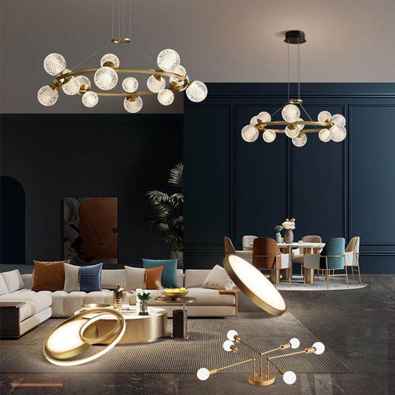 0222年新款灯具全铜客灯简约大代气厅餐厅卧室水A0095晶灯轻奢后