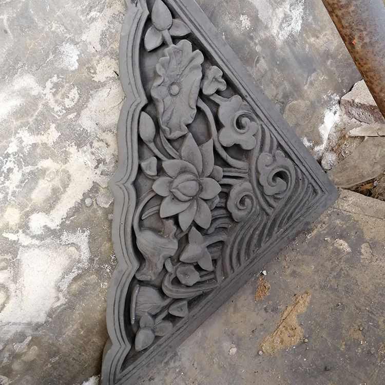 砖雕仿古青砖中式古建浮雕照壁影壁影壁墙墙面装饰玄关三角龙角花