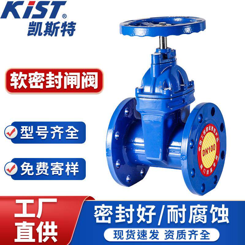 Z45X-16Q球墨铸铁软密封闸阀过水阀门手动法兰弹性座暗杆闸阀