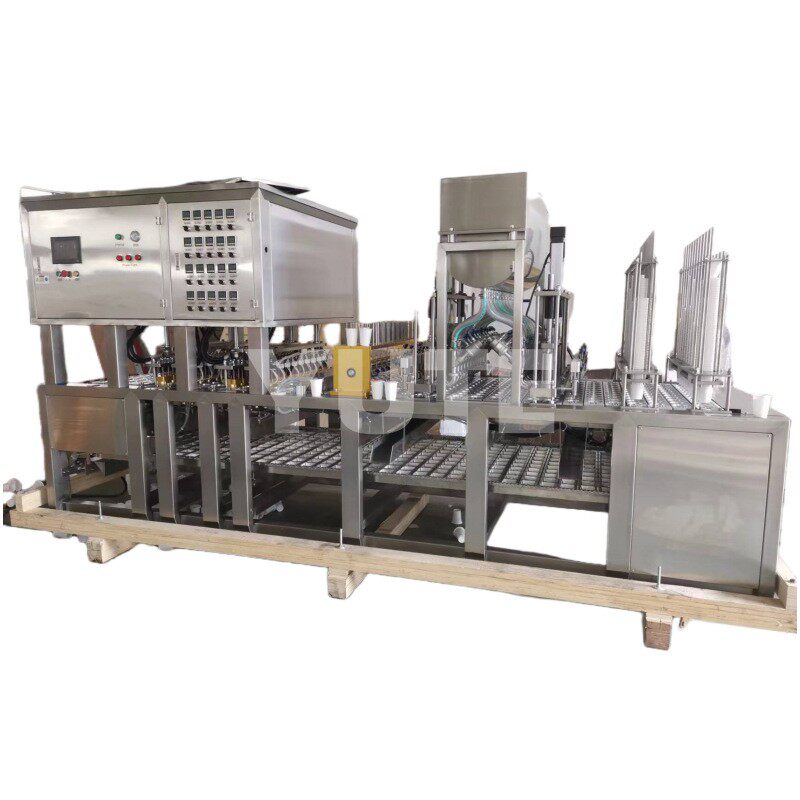 全自动塑杯灌装机一出四杯用于酸奶酱料果汁八宝粥等灌装封口