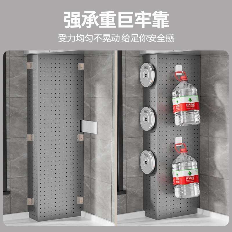 厨房管道遮挡装饰洞洞板烟道遮挡板置物架燃气烟囱遮丑热水器煤气