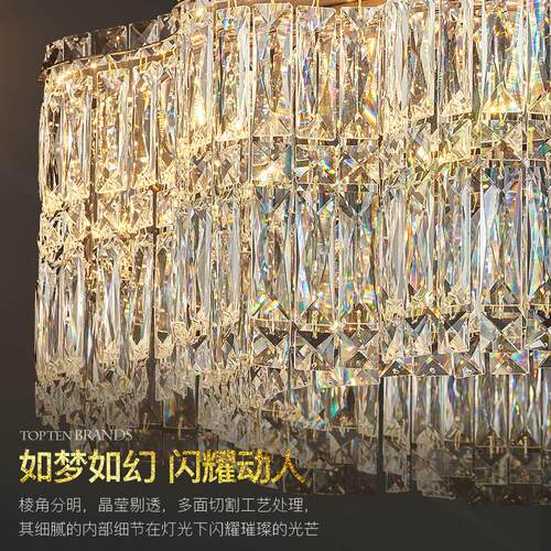 新款直销中山客厅水晶吊灯 大气家用餐厅灯2022新款美式房间吊灯