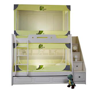 子母床蚊帐上铺下铺梯形家用.遮光床帘床幔儿童双层高低床.米