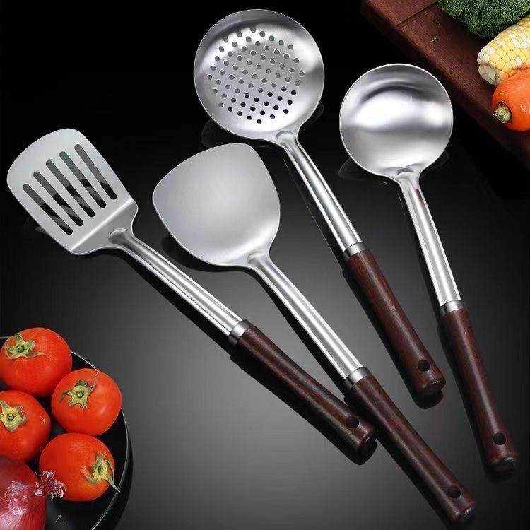 锅铲家用304木柄炒菜铲子不锈钢子勺子套装厨房用的汤勺,厨房/烹饪用具,全套勺铲,淘宝优惠券,粉丝福利购,淘宝优惠卷