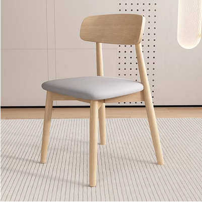 实木餐椅家用奶油风白色化妆凳椅子靠背椅客厅餐桌椅凳简约木椅