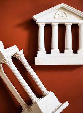 JK慕空间 欧式建筑雕塑书房家居装饰品样板间软装罗马柱摄影道具