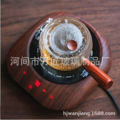 加厚耐热玻璃煮茶壶实木侧把带内胆过滤泡茶壶电陶炉温煮茶器茶炉