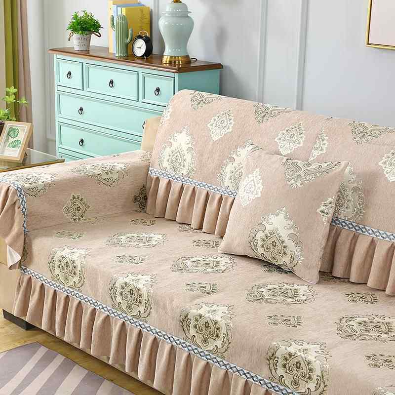 高档沙欧垫四季通用雪尼尔真皮沙发发罩北简套约现代防滑布艺坐垫