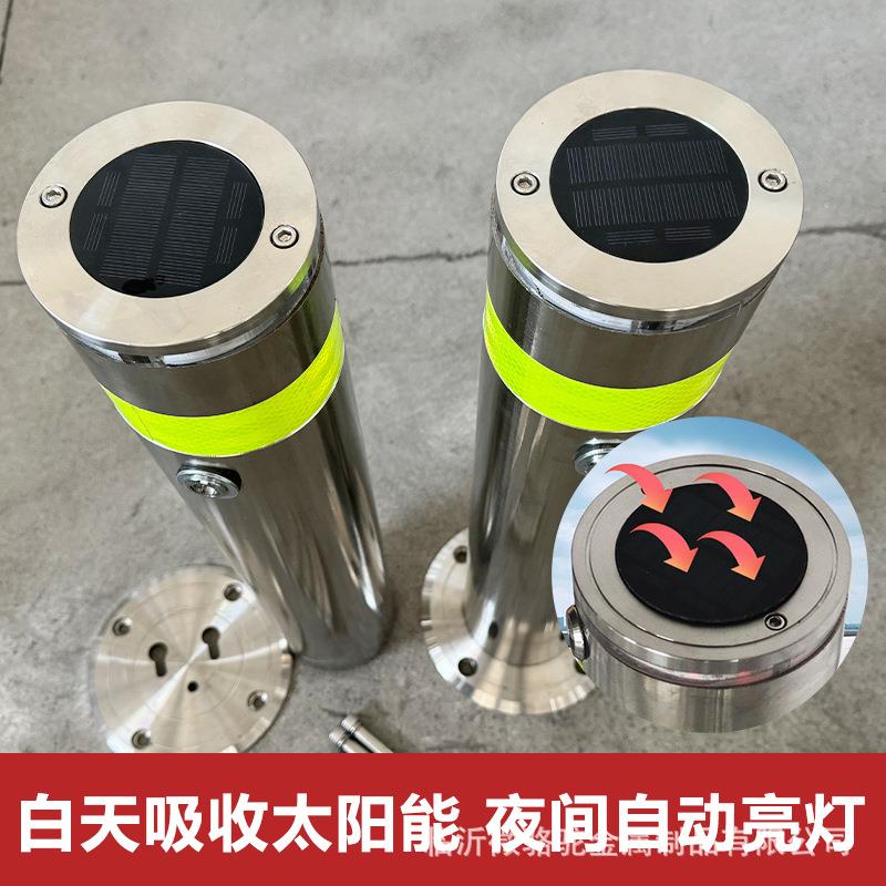 太阳能警示柱动夜自发光393间304锈钢智能防撞柱不可拆卸路桩安全