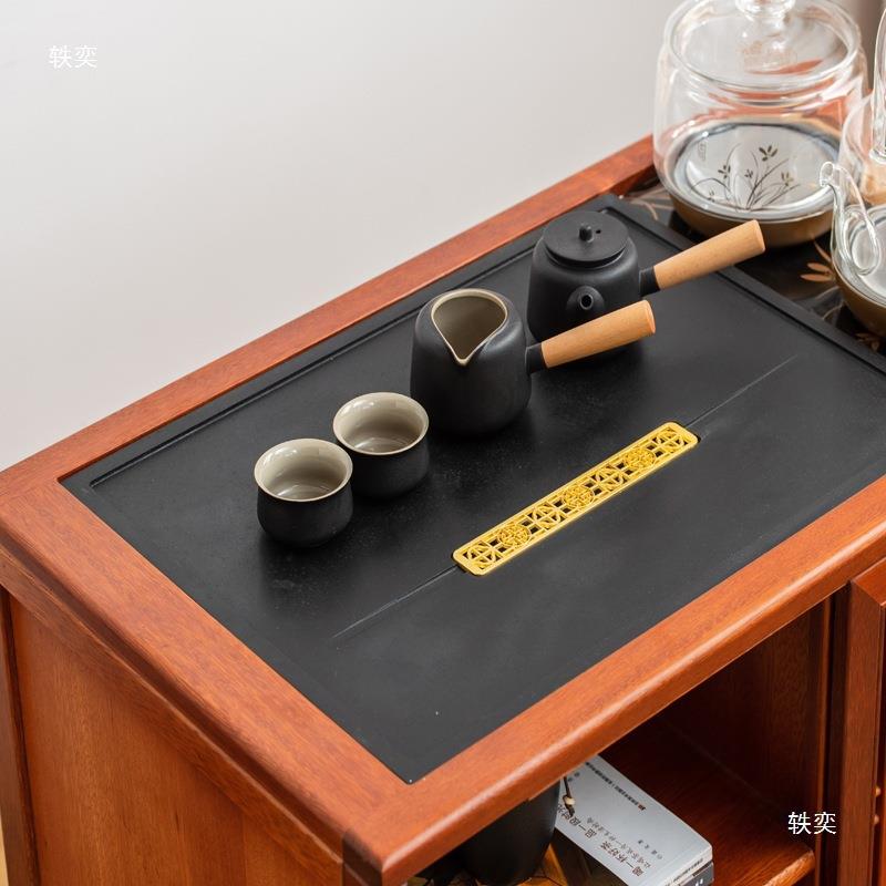 新中式花梨木茶水柜实木茶桌体移茶动台茶家用小台烧水壶一茶水柜