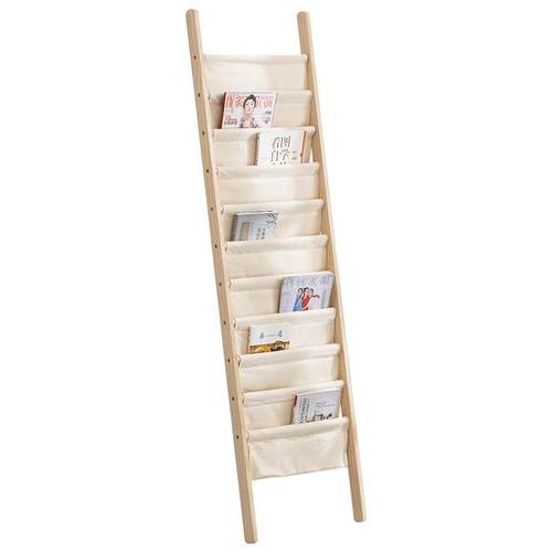 木书架落地靠墙置物架报刊架绘本展示架杂志报收纳架