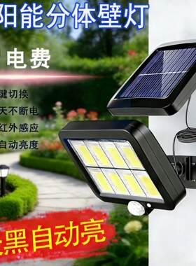 太阳能户外灯家用感应灯室内户外庭院农村厕所照明灯分体防水路灯