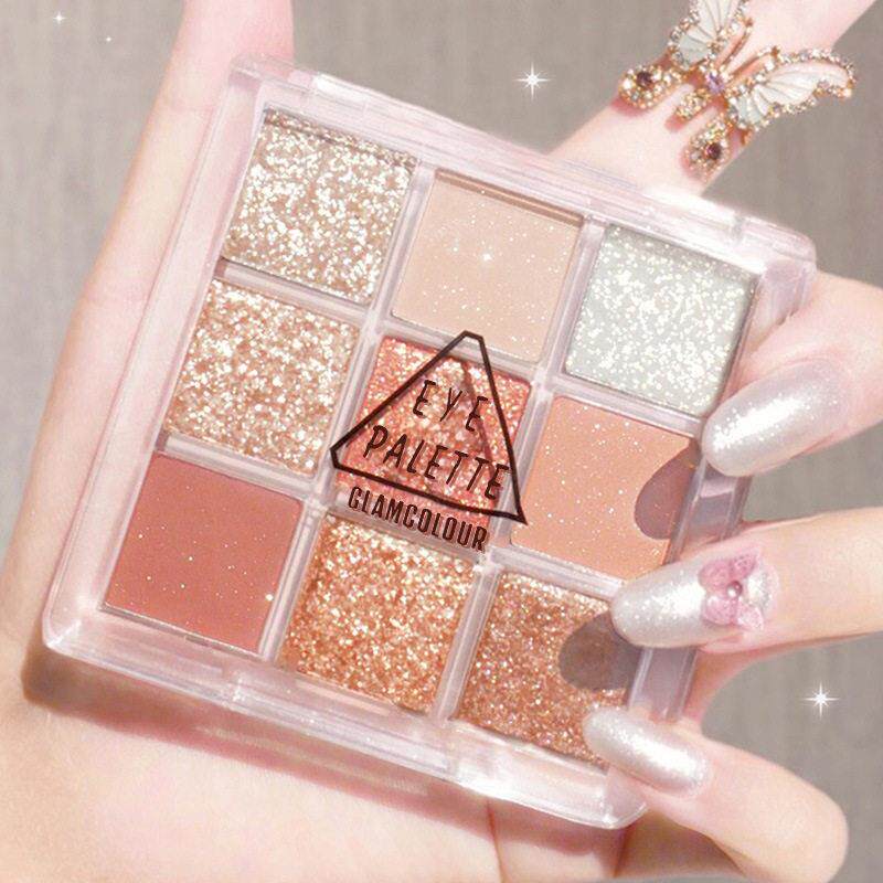 佳琪推荐九宫格眼影盘ins超火闪粉珠光哑光持久不飞粉2023新款